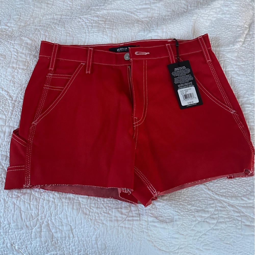 Hudson red shorts size 28